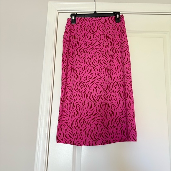 Nine West Women’s Pink Zebra Print Midi Skirt - Picture 3 of 7